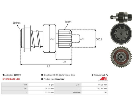 Free wheel drive, starter, Image 4