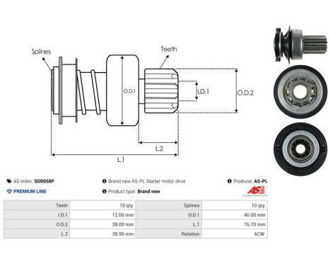 Free wheel drive, starter, Image 4