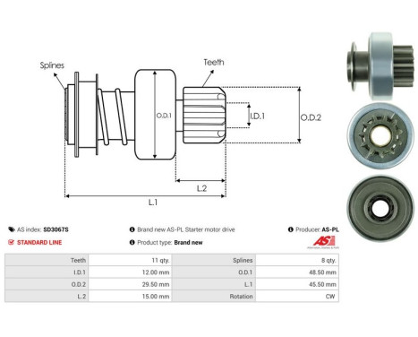 Free wheel drive, starter, Image 4