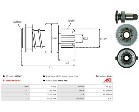 Free wheel drive, starter, Image 4
