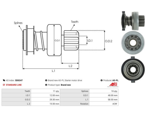 Free wheel drive, starter, Image 4