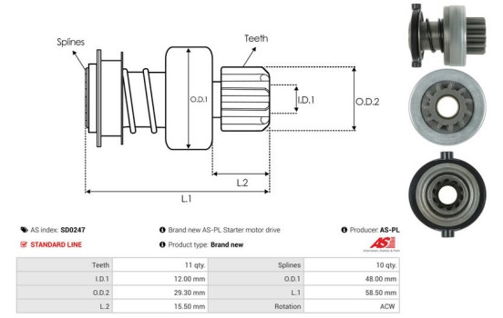 Free wheel drive, starter, Image 4