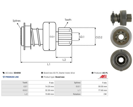 Free wheel drive, starter, Image 4