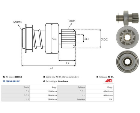 Free wheel drive, starter, Image 4