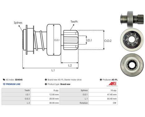 Free wheel drive, starter, Image 4