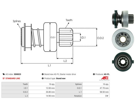Free wheel drive, starter, Image 4