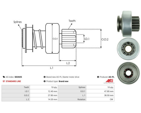Free wheel drive, starter, Image 4
