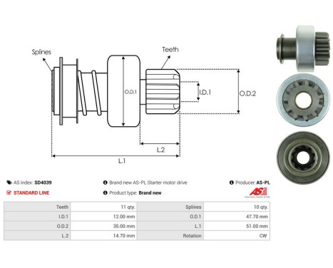 Free wheel drive, starter, Image 4