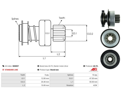 Free wheel drive, starter, Image 4