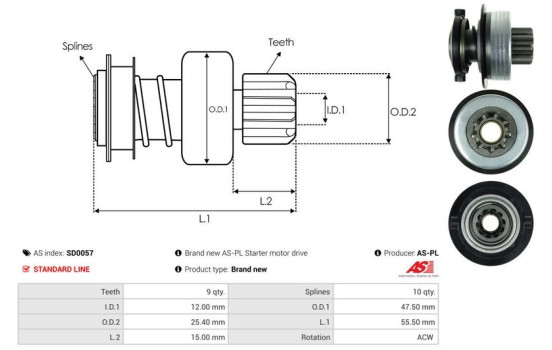 Free wheel drive, starter, Image 4