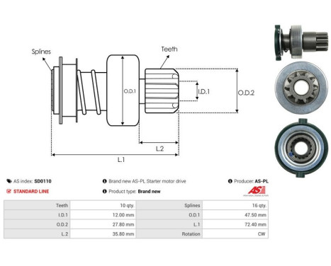 Free wheel drive, starter, Image 4