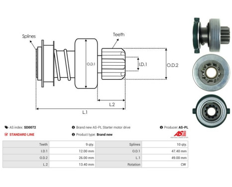 Free wheel drive, starter, Image 4