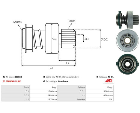 Free wheel drive, starter, Image 4
