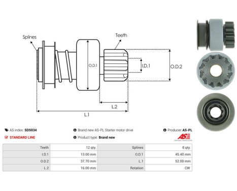 Free wheel drive, starter, Image 4