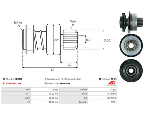 Free wheel drive, starter, Image 4