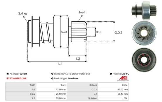 Free wheel drive, starter, Image 4