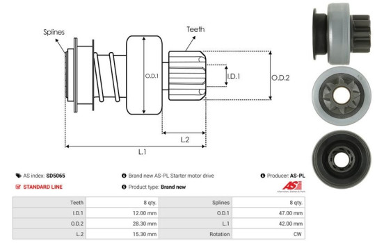 Free wheel drive, starter, Image 4
