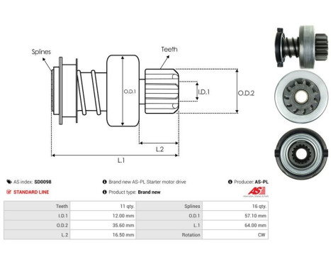 Free wheel drive, starter, Image 4