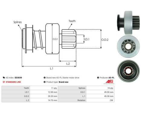 Free wheel drive, starter, Image 4