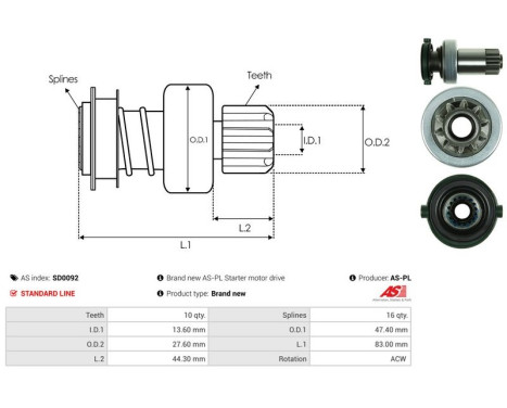 Free wheel drive, starter, Image 4