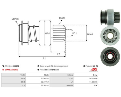 Free wheel drive, starter, Image 4