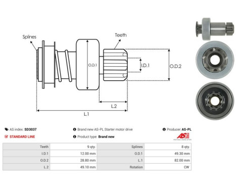 Free wheel drive, starter, Image 4