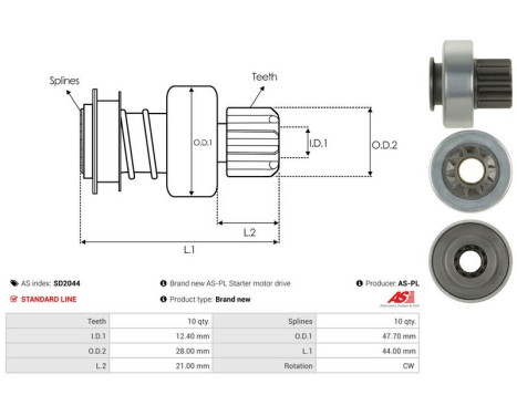 Free wheel drive, starter, Image 4