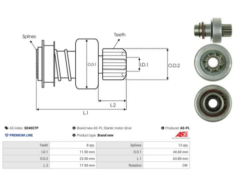 Free wheel drive, starter, Image 4