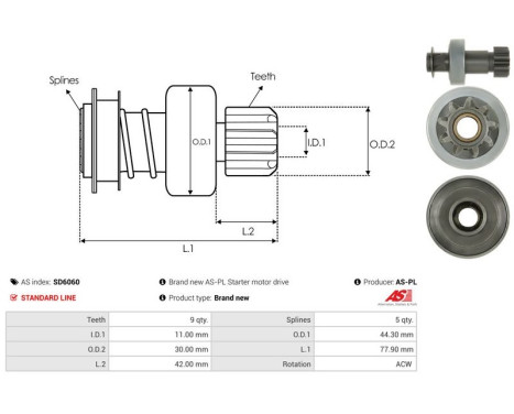 Free wheel drive, starter, Image 4