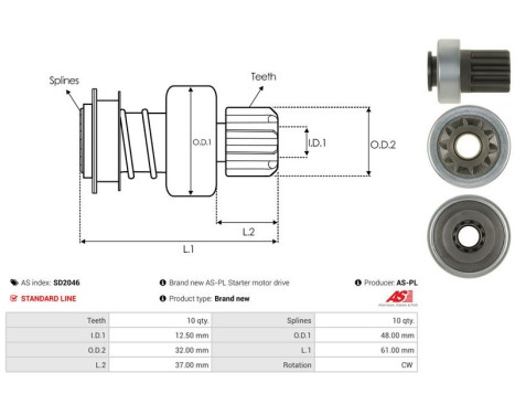 Free wheel drive, starter, Image 4