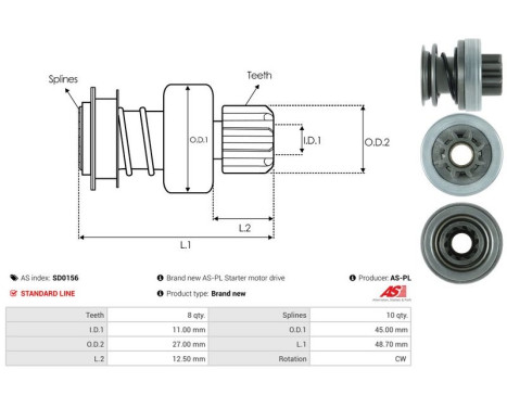 Free wheel drive, starter, Image 4