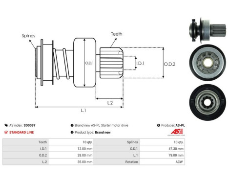 Free wheel drive, starter, Image 4