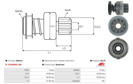 Free wheel drive, starter, Image 4