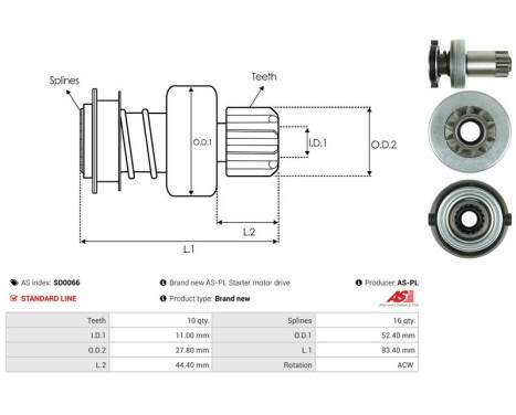 Free wheel drive, starter, Image 4