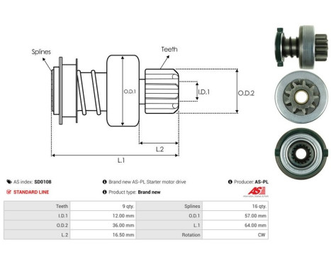 Free wheel drive, starter, Image 4