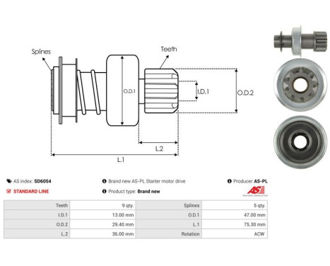 Free wheel drive, starter, Image 4