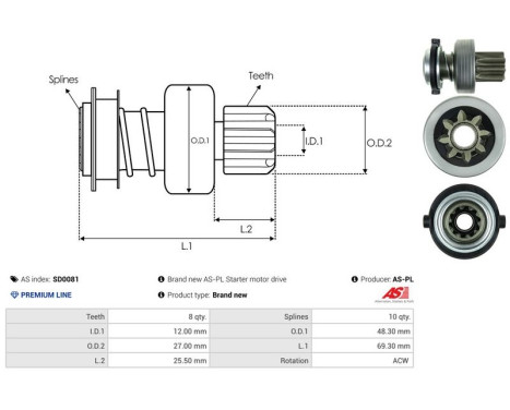 Free wheel drive, starter, Image 4