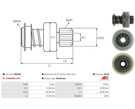 Free wheel drive, starter, Image 4