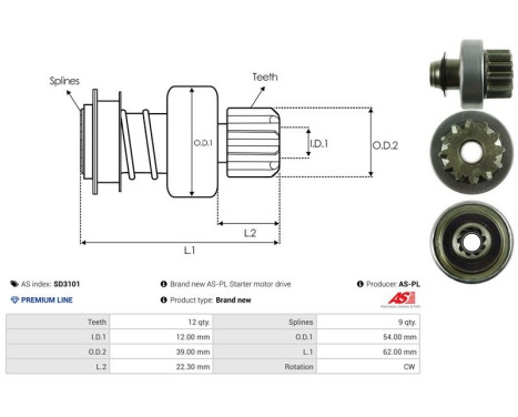 Free wheel drive, starter, Image 4