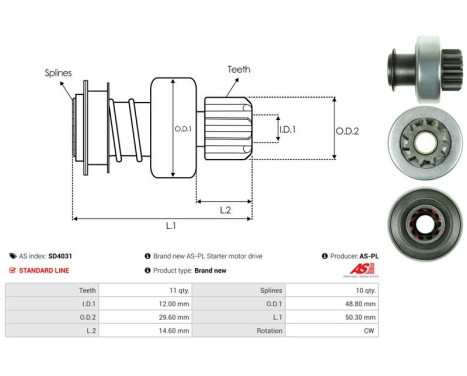 Free wheel drive, starter, Image 4