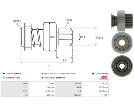 Free wheel drive, starter, Image 4