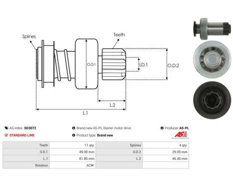 Free wheel drive, starter, Image 4