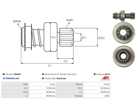Free wheel drive, starter, Image 4