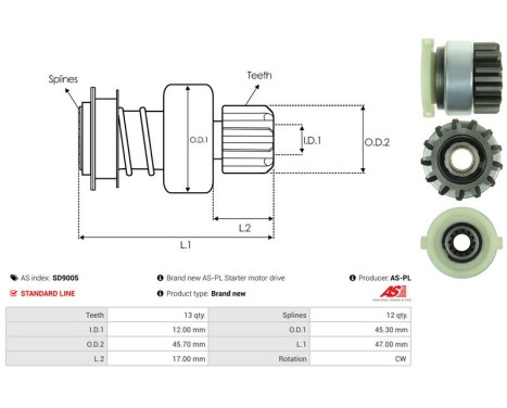 Free wheel drive, starter, Image 4