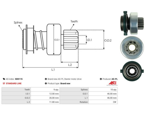 Free wheel drive, starter, Image 4