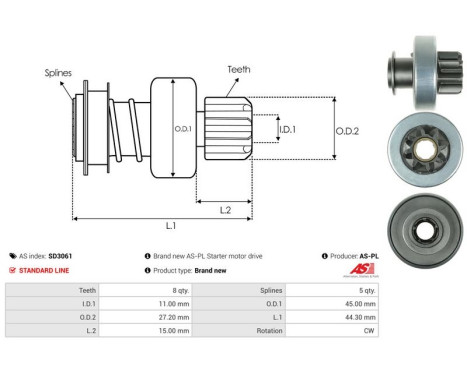 Free wheel drive, starter, Image 4