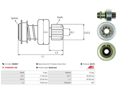 Free wheel drive, starter, Image 4