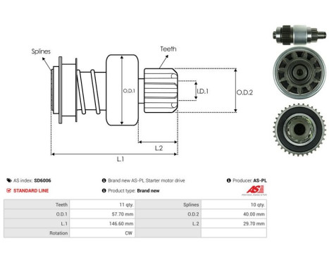 Free wheel drive, starter, Image 4