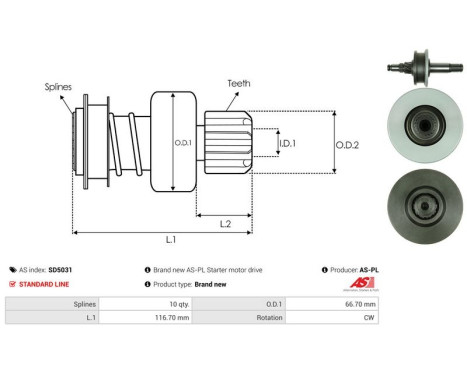 Free wheel drive, starter, Image 4