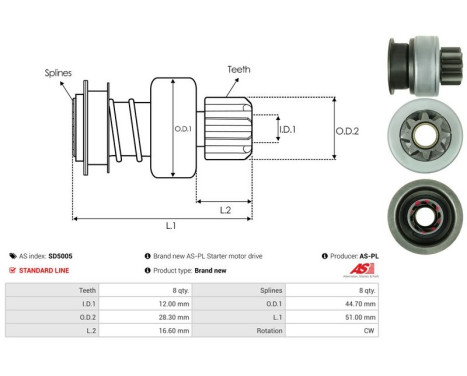 Free wheel drive, starter, Image 4